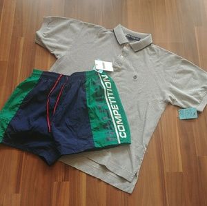 Retro Nautica Swim Trunks/Retro Nautica Polo Tee